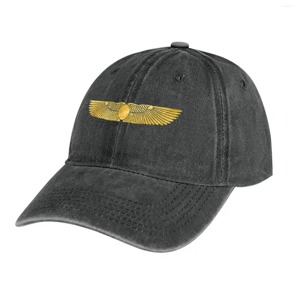 Berets Gold Winged Sundisc (auf schwarz) Cowboyhut Luxus Mann Sonnenhaube Frauen Beach Visor Männer