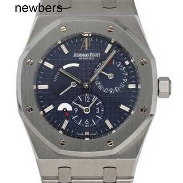 Männer Audempigut Luxus APS Factory Watch Swiss Movement Epic Royal Oak 26120st Double Time Blue Dial Watch mit paperzqtv