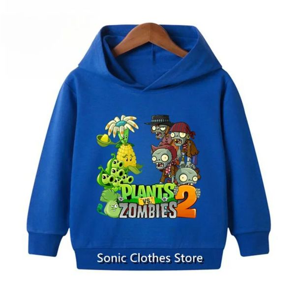 Heiße Spielpflanze Zombie Hoodie Kinder Kleidung Mädchen Kleidung Jersey Baby Jungen Kleidung Herbst warme Sweatshirt Kinder Tops