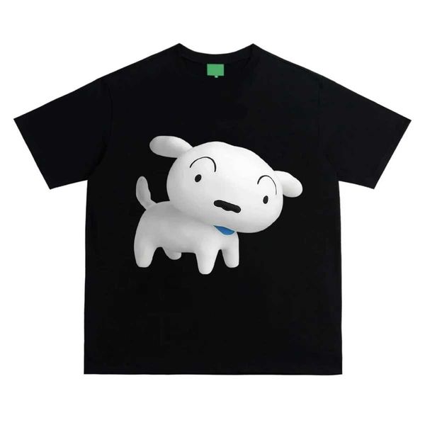 T-shirt maschile Pure Cotton giapponese Cartoon stampato piatto a maniche corte bianca T-shirt kawaii per uomini e donne sciolte coppia y2k streetwear J240409