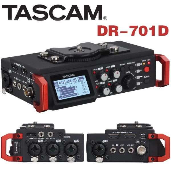 Registratore TASCAM DR701D Recorder / mixer PCM lineare per la fotocamera DSLR SMPTE TimeCode Audio Portable System Production