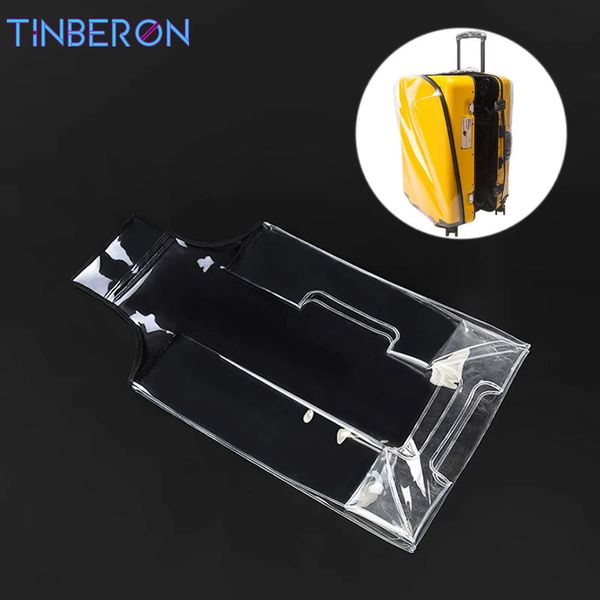 Tinberon Transparent Bagage Capa grossa capa de mala resistente ao desgaste à prova d'água à prova d'água de capa de carrinho de viagem 240409