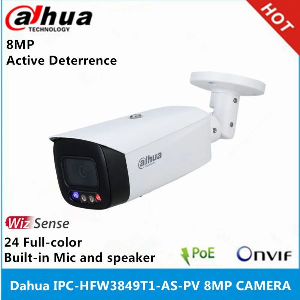 Lens Dahua ipchfw3849t1aspv fullcolor ipchfw3849t1aspvs3 8mp Smart Dual Olmination Active сдерживание Wizsense IP -камера