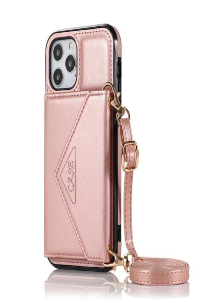 Кожаные чехлы для телефона для iPhone 14 13 12 Pro Max 11 XS xr X 7 8 Coverder Case Case с Lanyard S214939596