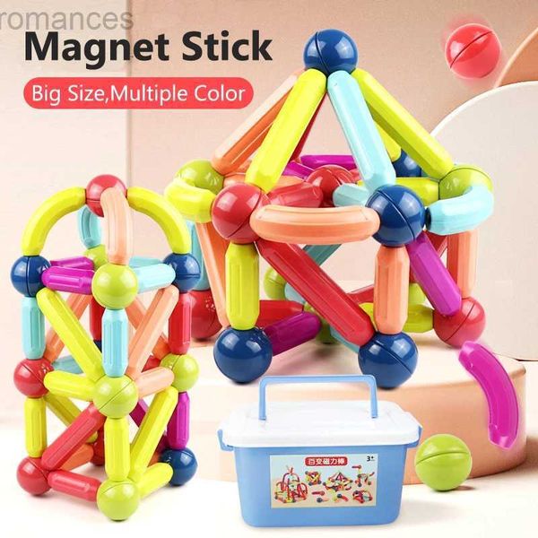 Magneti giocattoli magnetici per bambini giocattoli magneti di grandi dimensioni blocchi di costruzione magnetica set di costruzioni magnetiche Montessori Educational Toys for Children 240409