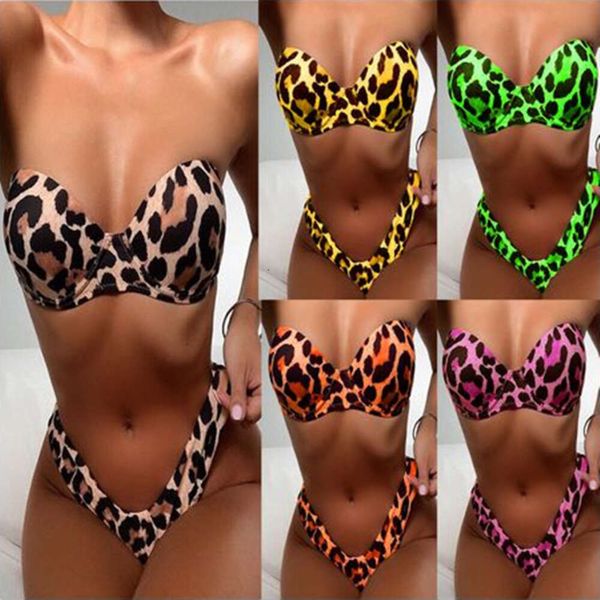 Designerinnen Frauen Strand tragen kleine Jasmine Badeanzug sexy Leopardenmuster Hot Spring Bikini BH Hardpack Damen Getreide Badeanzug