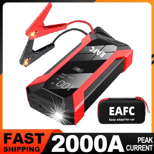 Power Bank Jump Starter 2000a Портативный автомобиль экстренной экстренной запуск запуск бензиновой дизель для автомобилей Booster Battery Battery Device