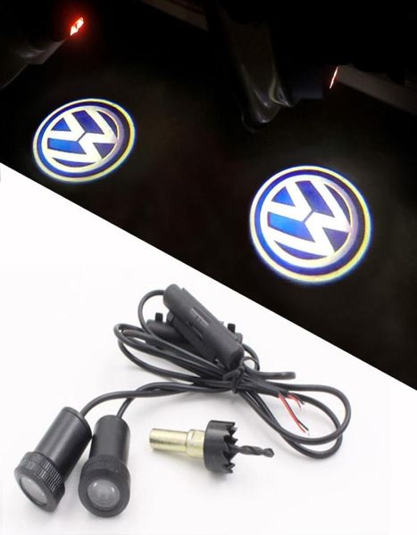 Luce di avvertimento della porta a led con auto proiettore di logo VW Golf 5 6 7 Jetta Mk5 Mk6 Mk7 CC Tiguan Passat Scirocco Welcome6206722