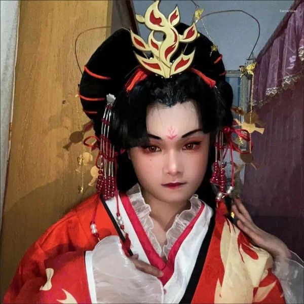 Parti Malzemeleri Siyah Kimono Saç Parçası Kelebek Tasarım Saç Modelleri Kadın Anime Çörek Aksesuarları Cadılar Bayramı Cosplay