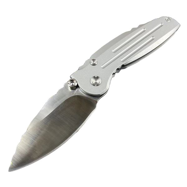 Продвижение A6703 Высококачественное карманное складное нож 7CR17MOV Сатиновый лезвие с ЧПУ ручка из нержавеющей стали Шарь