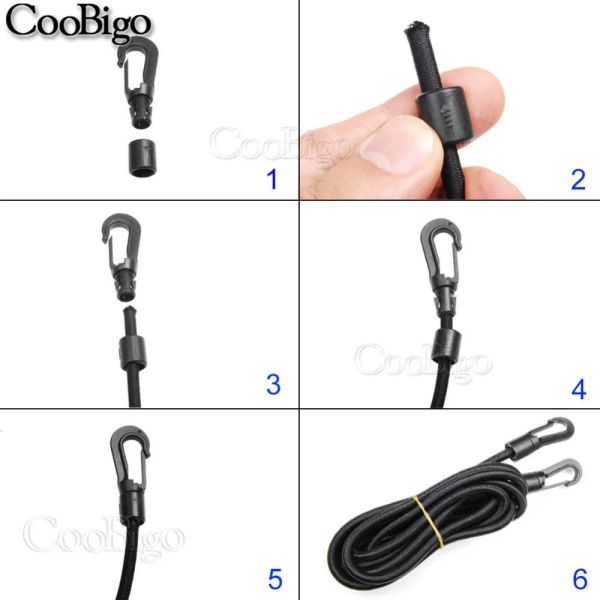 5pcs plástico gancho de gancho de gancho de fivela buckle bungee bunge shock thy para acessórios de corda elástica de corte elástico de acampamento de acampamento ao ar livre