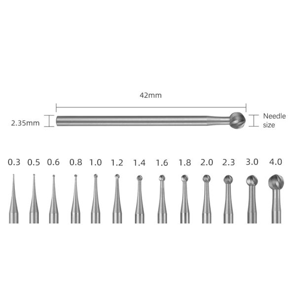 0,3-2,3 mm di gioielli gemme che impostano burri rotondi per taglio di gioielli strumenti di gioielli che grattano i gioielli