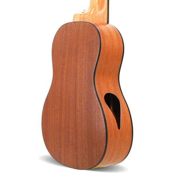 Guitalele 28 pollici All Sapele Drop Shape Mini Electric Baritono Acoustic Guitar 6 Strings Ukelele Installa Travel Music Guitarrara