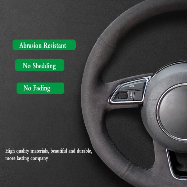 Coperchio del volante per auto intrecciata per Land Rover Range Rover Evoque 2012-2018 Accessori per auto sterzo in pelle scamosciata