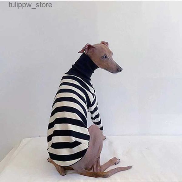 Abbigliamento per cani Abbigliamento per cani Pet Black White Stripled Aibrid Aibera Greyhound Spring Summer Dog Abbite per cani Camicia Coppia CAME CAME COLPPY 231122 L46