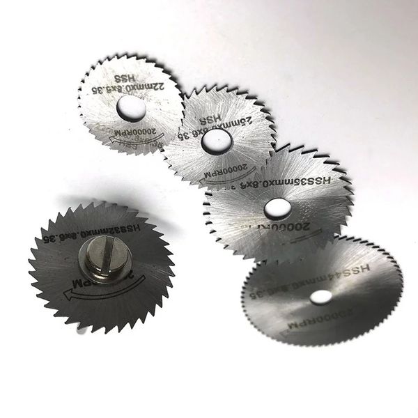 6 pezzi Mini Accessori per utensili da perforazione a rotazione della lama da sega a sega circolare per plastica in legno e alluminio