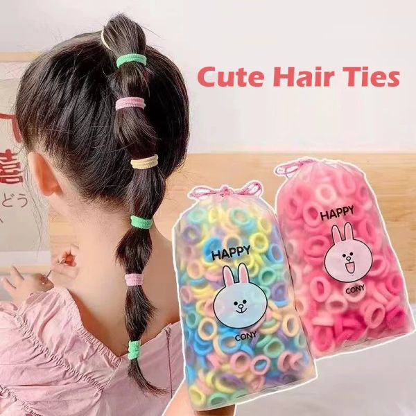 50/100 pezzi elastici elastici elastici elastici per ragazze per bambini cravatta per capelli colorati dolci scrupoli per capelli per bambini accessori per bambini