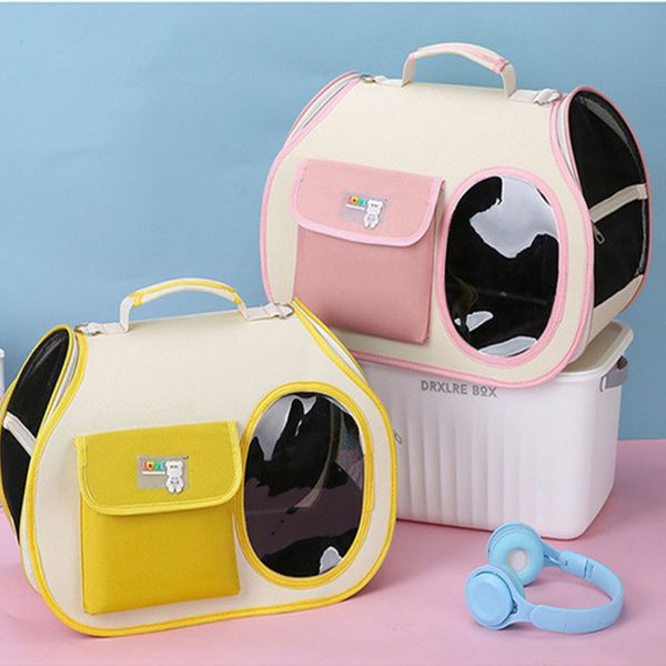 Designer Purse de transportadora de cães Portátil Travel Transportador Boa permeabilidade ao ar e visibilidade transportadora de sacola do lado para animais Ideal com animais de estimação com animais de estimação