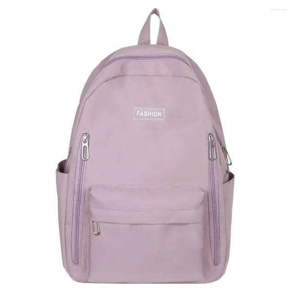 Zaino unisex da viaggio da viaggio per laptop solido colore della scuola di libro grande capacità con tasche laterali cinghia regolabile per gli studenti