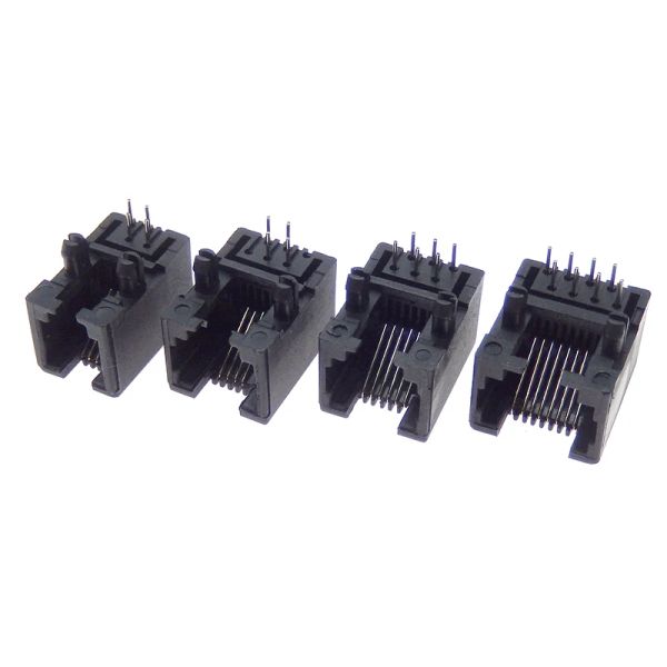 10pcs Pin curvo per socket telefonico RJ11 95001 4P4C 6P6C 6P4C 8P8C Connettore PCB per jack femminile PCB MODULO DI RETUNA