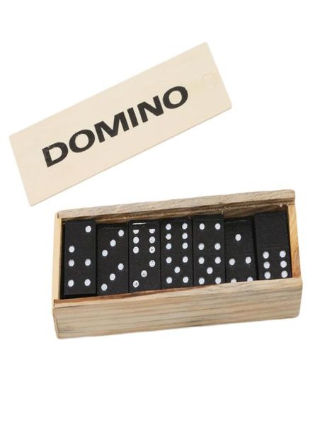 28 PCs Kids Kids Wooden Toys Board Games Domino Games Play Set With Wooden Box Toys Educacional Presentes de Aniversário para Festa para Adultos12691902753