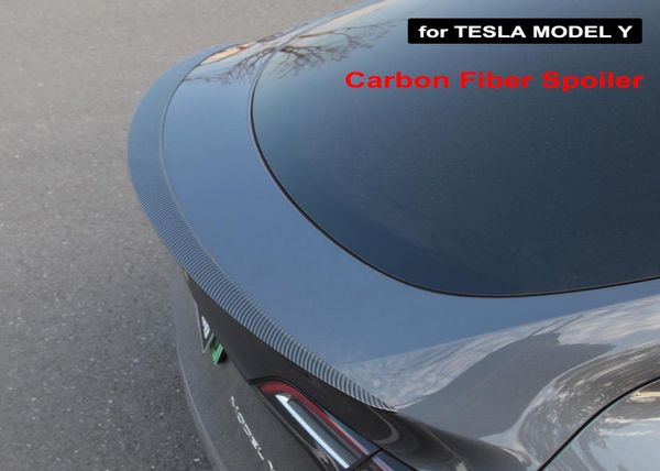 Смоционально новые спойлеры крыла с сундуком автомобиля для Tesla Model Y спойлер 2021 ABS Matte Fiber Matte Glossy Original Factory Car Accessories6643469
