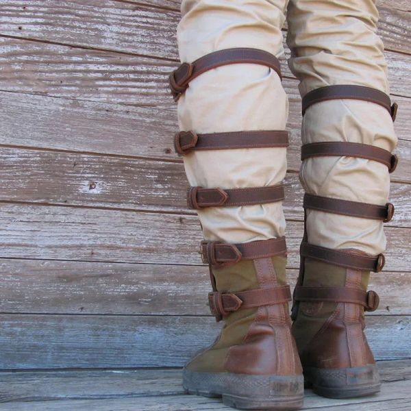 Medieval PU Leather perna Shin Guard Armadura Viking Pirata Warrior Boot Sapat Shoe Cober