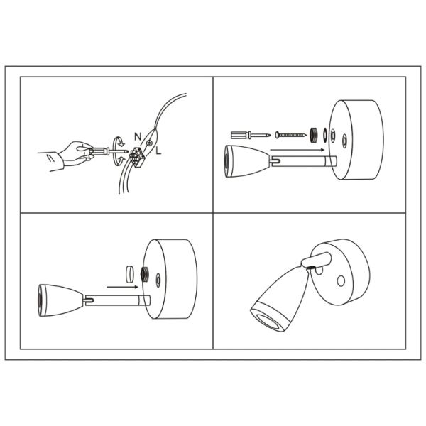 Universal 3W DC12V LED LEITE LUZ COM OFF OFF SWITCH RV RV HOUTE HOTEL CABRE CABELA LUDER DE WALL PARA CARAVAN MOTORHOM