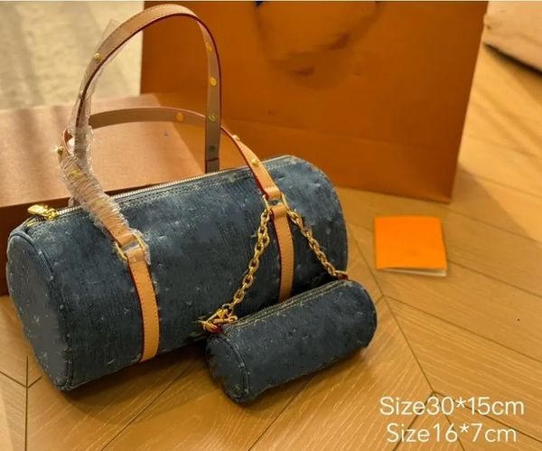 Bolsa de designer de moda Bolsa de jeans retro Bolsa de luxo para feminino Bolsa de luxo Bolsa de ombro Blue Denim Crossbody Bag M57790 M24564 Sacos de viagem com DustBag