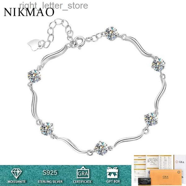 Заброшенный 3CT Сверкающий D-Color Mosilicon Chain Bracelet Используется для испытаний женского алмаза после 925 Чистого серебряного изысканного подарка подарка на день рождения YQ240409