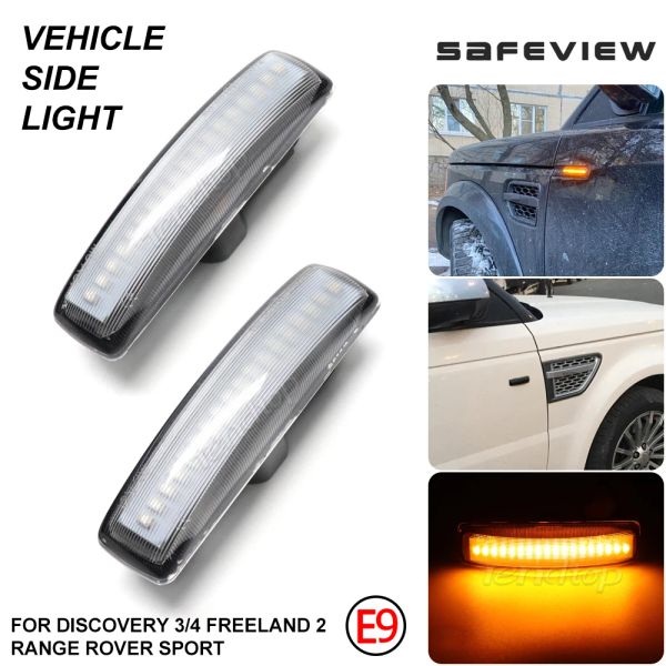 LED Dynamic Blinker Side Marker Light Turn Signal Lamp Indicador para Land Rover Range Rover Sport Discovery 3 4 Freeland 2