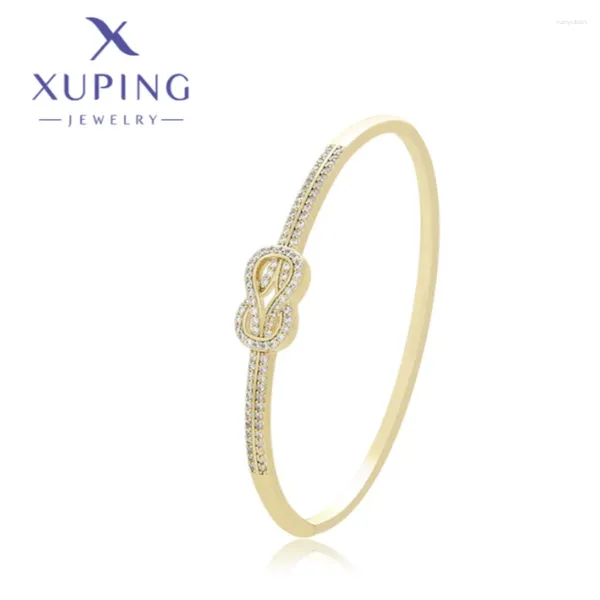 Bangle Xuping Jóias requintadas de estilo elegante de estilo de ouro branco zirconi BRACELEGEM MENINA GIRNIMENTO PRESENTES DE NATAL A00905875