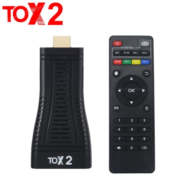 Box Tox2 Mini TV -Stick DDR4 2 GB RAM 16 GB ROM 100m LAN RJ45 Smart Android 10 TV -Box 2.4G 5G WiFi Bluetooth 4.0 4K HD TVBox vs Tox1