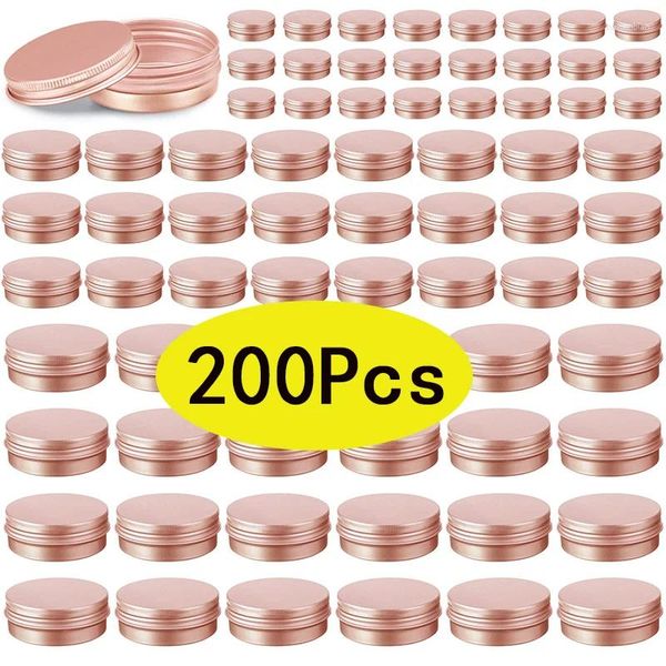 Speicherflaschen 200pcs 10 ml Aluminiumzinnglas mit Schraubenkappe nachfüllbarer Behälter für kosmetische Lippencreme Roségold