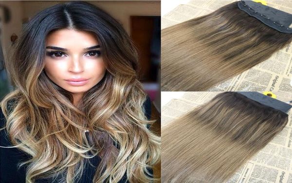 Balayage 28 clipe de uma peça em extensão de cabelo humano 1 PCS Conjunto 5 clipes 70g 120g 140g 12quot26quot9372802