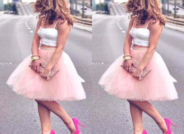 Vestidos de festa para jovens de jovens de verão de verão Mulheres adultas Tutu Tulle Skirt Duas peças por linha Vestidos de baile baratos Party WEA7477556