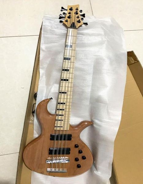 Изготовленные на заказ 8 струн Brown Electric Bass Black Adware 24 Frets China Bass Guitar 9618457