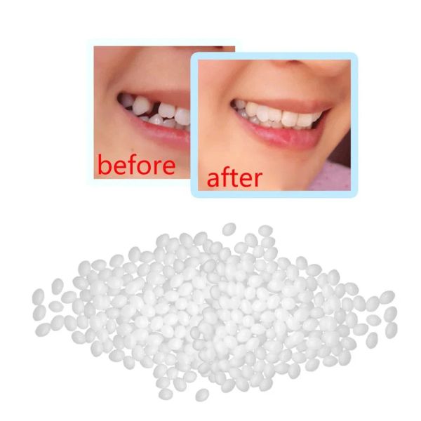 25/50 g di perle di riparazione del dente temporanea mancanti per i denti rotti di riempimento del materiale alimentare di grado falsi denti da dentatura solida adesive