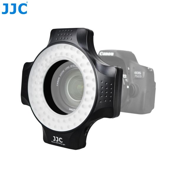 Aksesuarlar jjc ro LED halka flaş seti değişken 60 LEDS Canon için 6 adaptör halka ışığı Nikon Sony Olympus pentax dslr kamera flaş