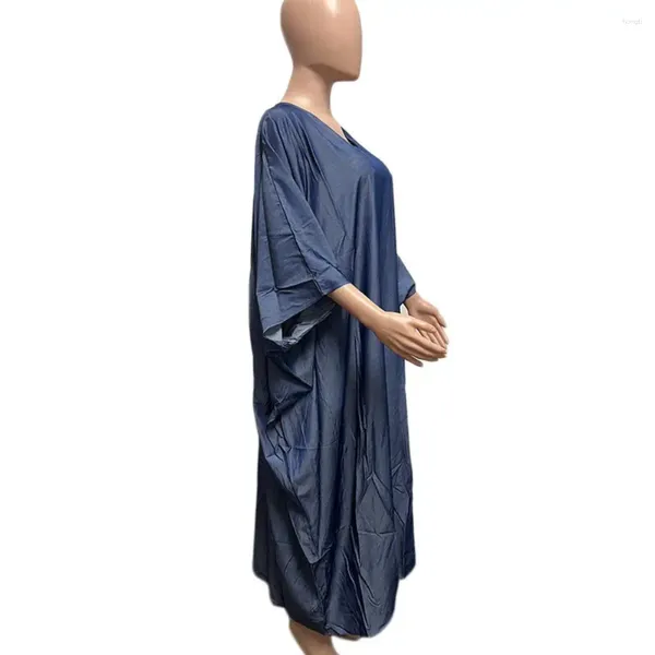 Lässige Kleider plus Größe Frauen Kleid V-Ausschnitt Elegant Maxi für stilvolle Fledermaushülle-Pullover LOSE EEGELICHE