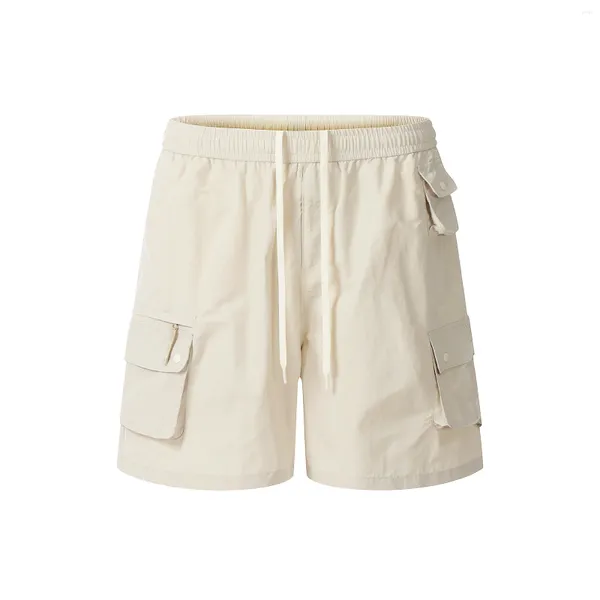 Herren-Shorts Streetwear Multi-Pockets Sommer-Kordelfracht für Männer und Frauen breites Bein gerade Baggy Knie Länge übergroß