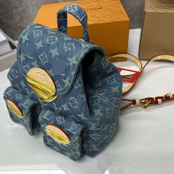 Denim Rucksack Luxus Studenten Schoolbag Bookbag Mode Frauen kleine Rucksäcke Freizeiten Männer Paar Umhängetasche Geschenke Schön WW