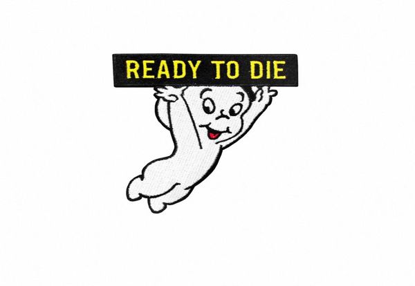 Cartoon Ghost Ready to sterben Stickereien auf Flecken für Hemdbeutel Kleidung DIY Custom Design Applique ppnj7816521