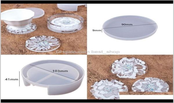 Moldes de resina epóxi DIY Sile Caixa de armazenamento de cristal circular transparente Ferramentas de artesanato redondo de montanha -russa Resistente ao calor 9 5RH2819918