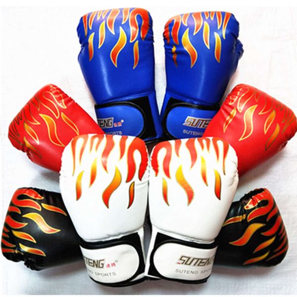 Luvas de boxe de grife esportivo luvas de chama para adultos combatendo o treinamento de sanda formando espuma tanque interno de boxe de couro pu