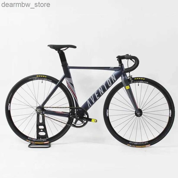 Велосипеды Aventon Mataro Fixed Gear Bike Sing Speed Speed Track Fixie Bicyc 700C Алюминиевые рамы углеродной вилки и Areo Seatpost v тормоза L48