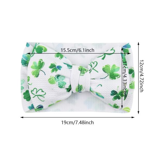 2pcs/Lot Yeşil Kafa Bantları St Patrick's Günü Yonca Yay Headwraps Bebek Kız Bullet Kumaş Kılbanları Çocuk Saç Aksesuarları