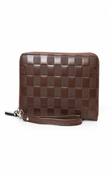 MEN039S Wallet Long Reißverschluss Handtasche Handy Clutch Plaid Wallets Männliche Geldbetreuung ID -Kartenhalter Carteira mit Belt15731560