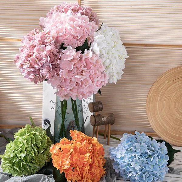 Dekorative Blumen Latex Film Hortensie Blume echte Berührung künstlich für Wohnkultur gefälschte Brautstrauß Hochzeitsarrangemännien