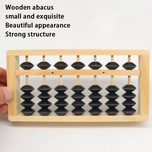 7 coluna de 5 bead ábaco de madeira para crianças pequenas ferramentas de cálculo aritmético matemático leve para brinquedos educacionais do aluno